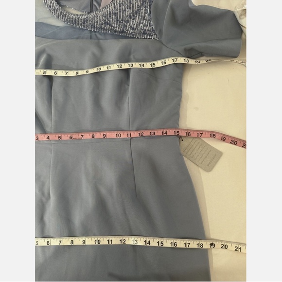 NEW $248 JS Collections [ 8 ] Sequin Hayden Knee Length Dress Denim‎ Blue - Picture 11 of 13